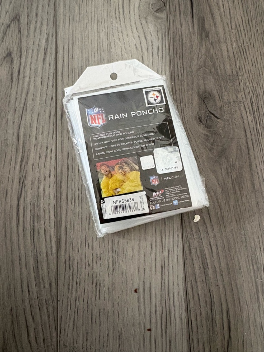 NFL Rain Poncho White Packaging with Team Logo